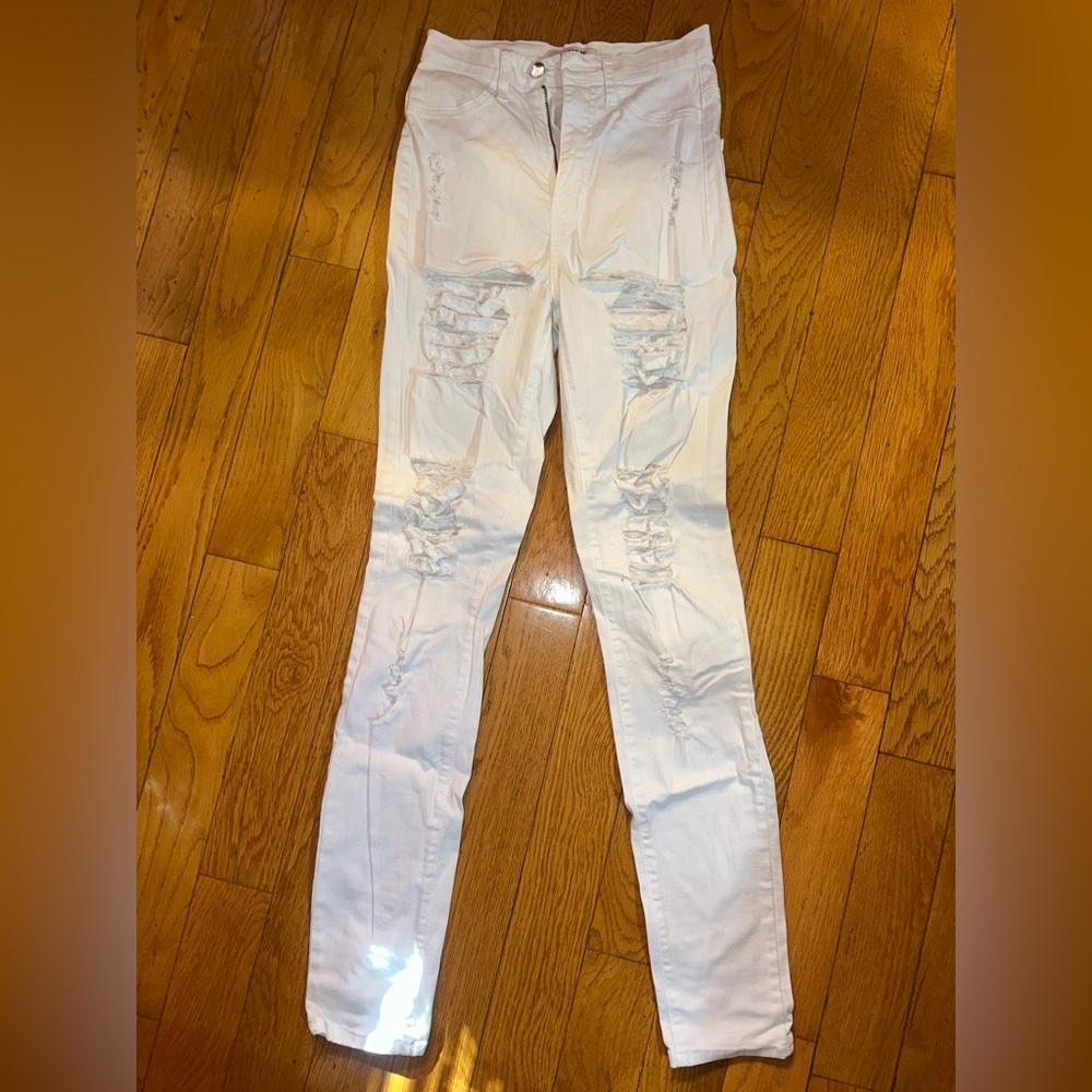 Aphrodite Ivory Ripped Skinny Jeans
